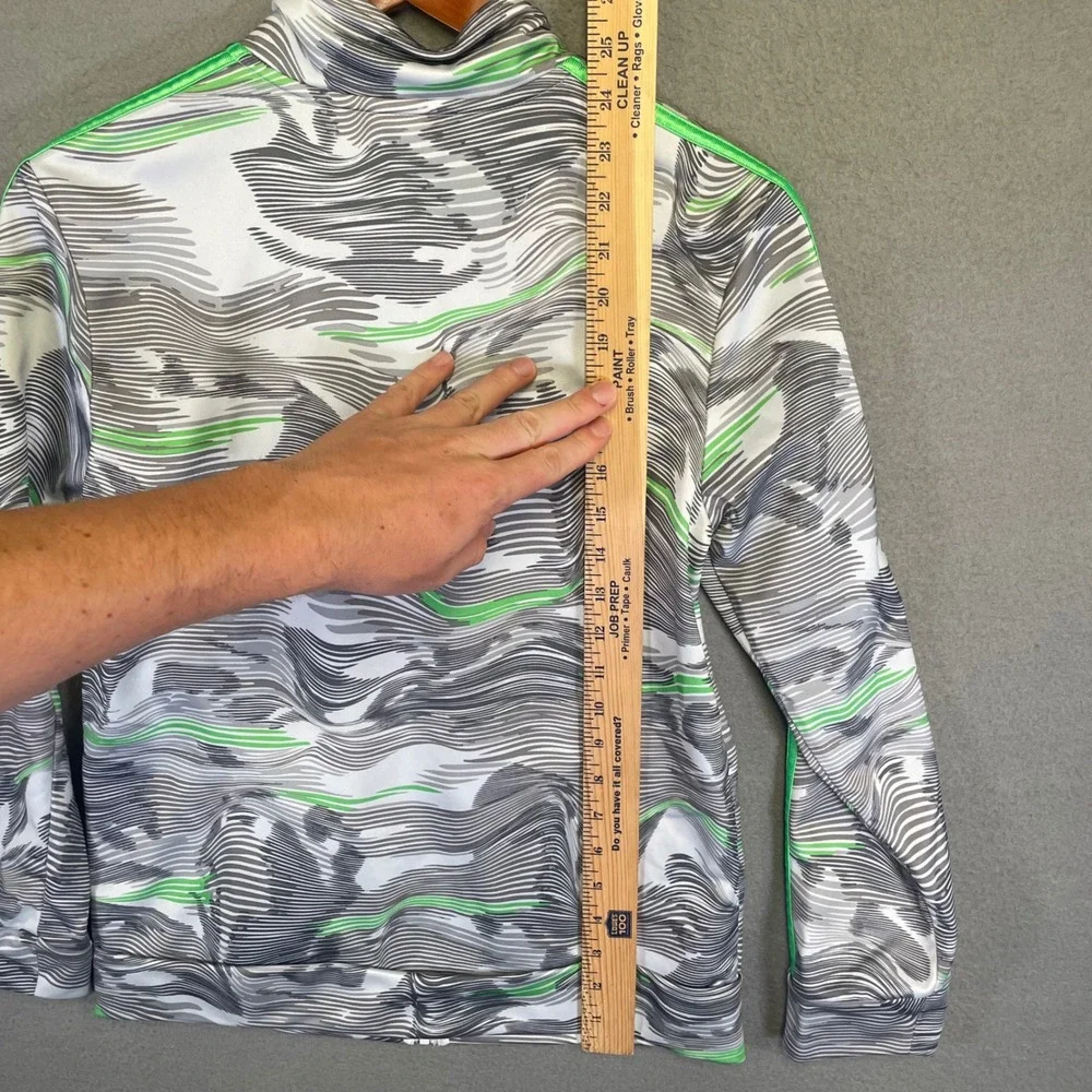 Adidas Youth Track Jacket Large 14/16 Gray Green Camo Full Zip 3 Stripe